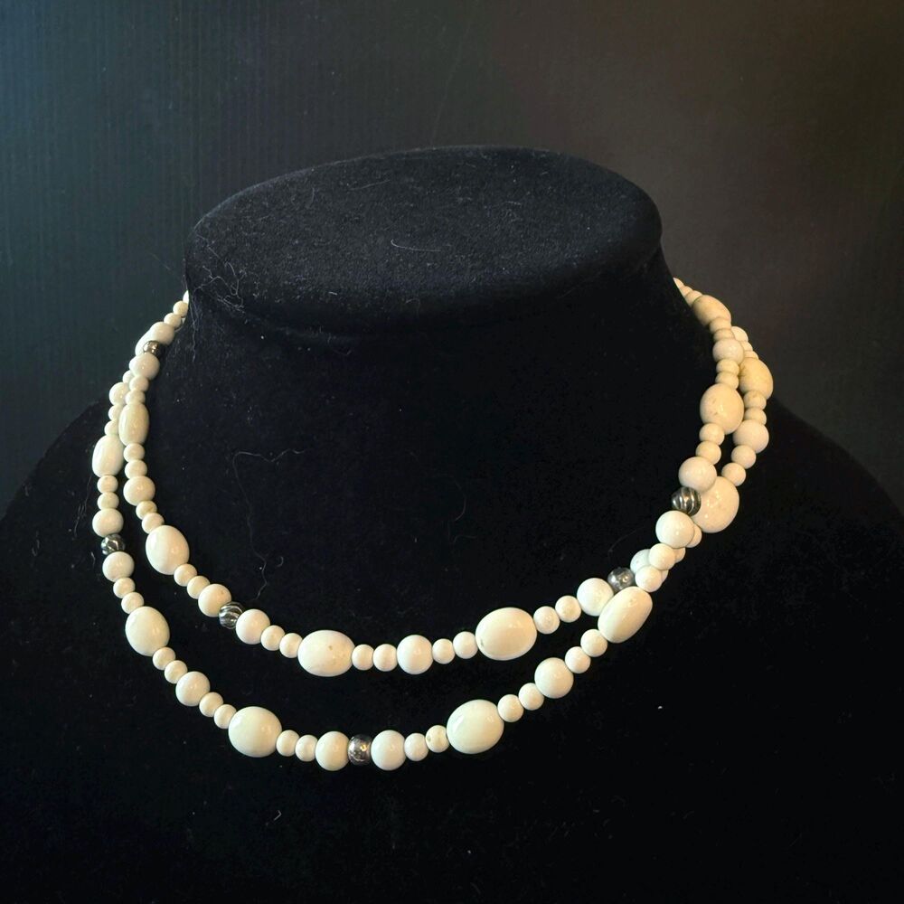 Carolyn Pollack Relios White Agate Sterling Silver Necklace Southwestern 925